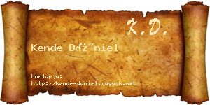 Kende Dániel névjegykártya